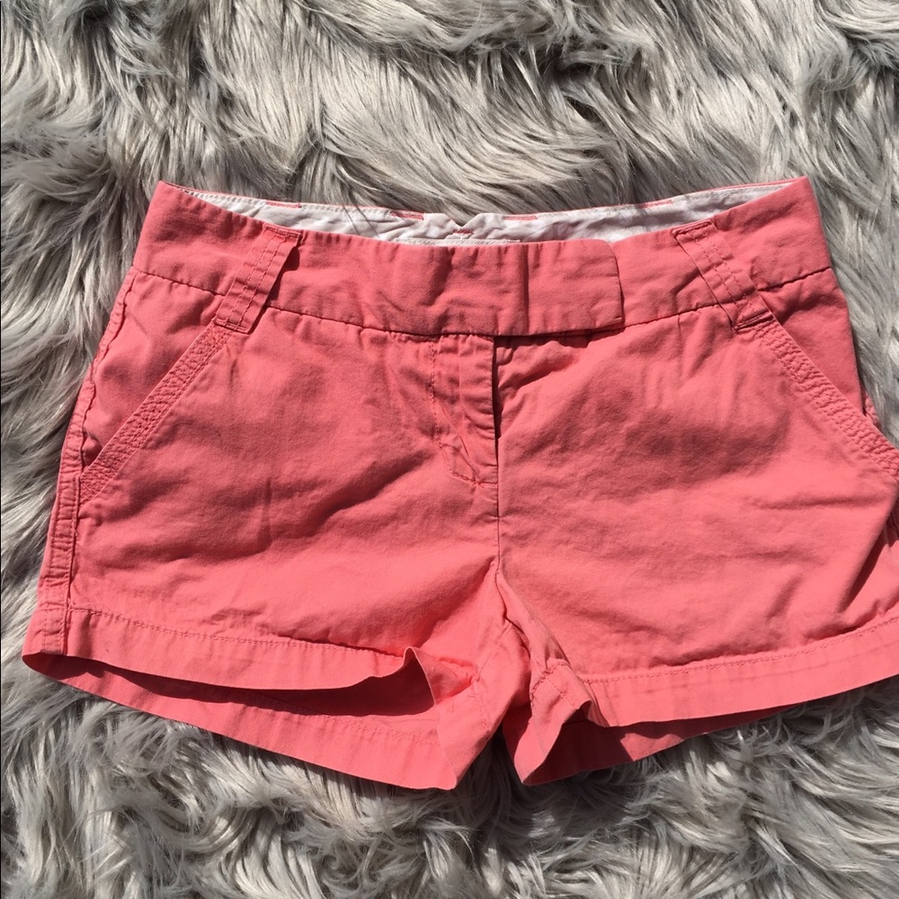 J. Crew coral chino shorts